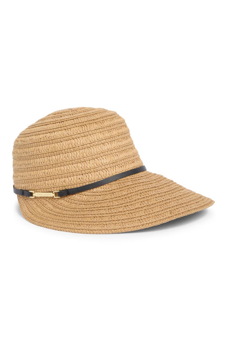 Straw Visor Hat, Main, color, TAN