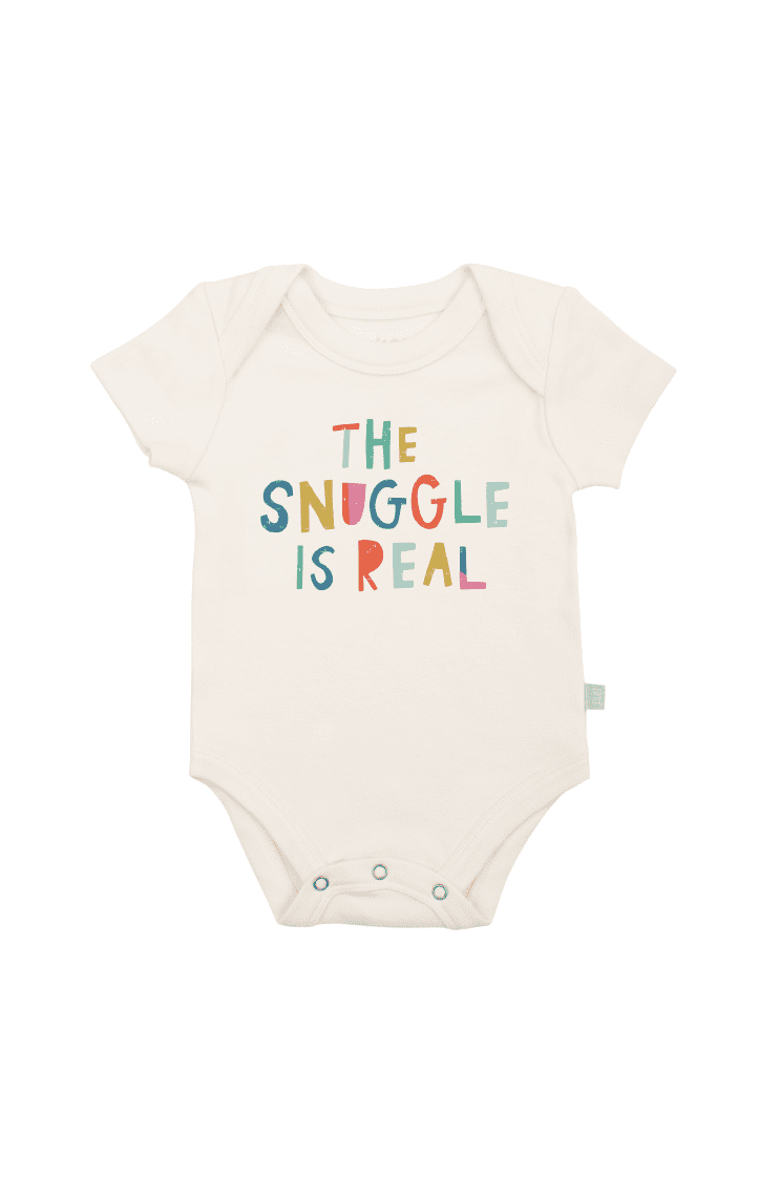 Finn + Emma Organic Baby Graphic Bodysuit | Snuggle is Real, Main, color, Off White