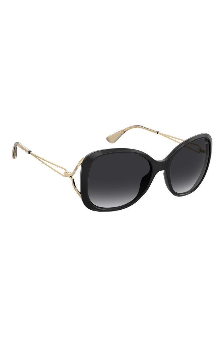 58mm Polarized Gradient Square Sunglasses, Alternate, color, BLACK/ GREY SF PZ AR