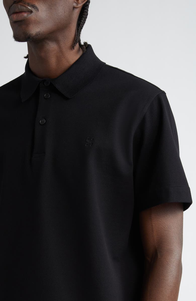 Givenchy Classic Fit 4G Logo Embroidered Cotton Piqué Polo, Alternate, color, Black