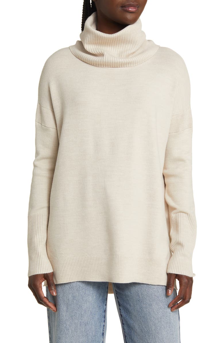 French Connection Babysoft Cowl Turtleneck Sweater, Main, color, 