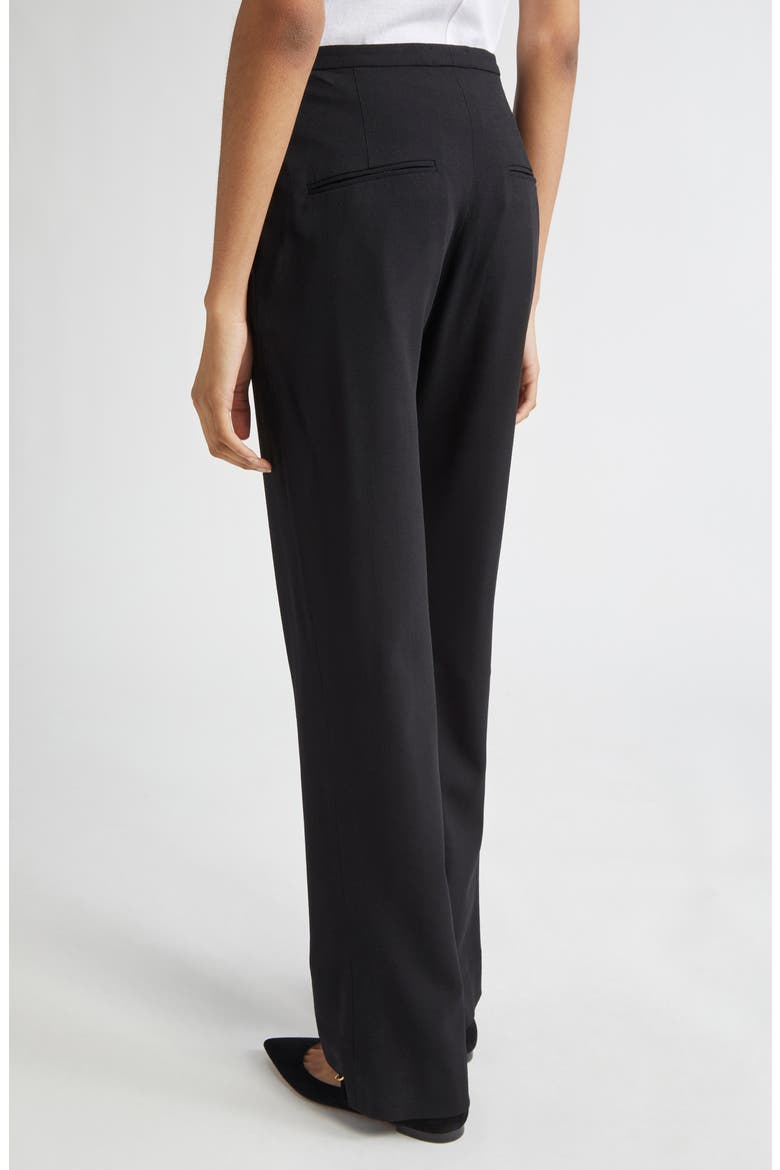 Cora Slim Drapey Organic Wool Trousers, Alternate, color, BLACK