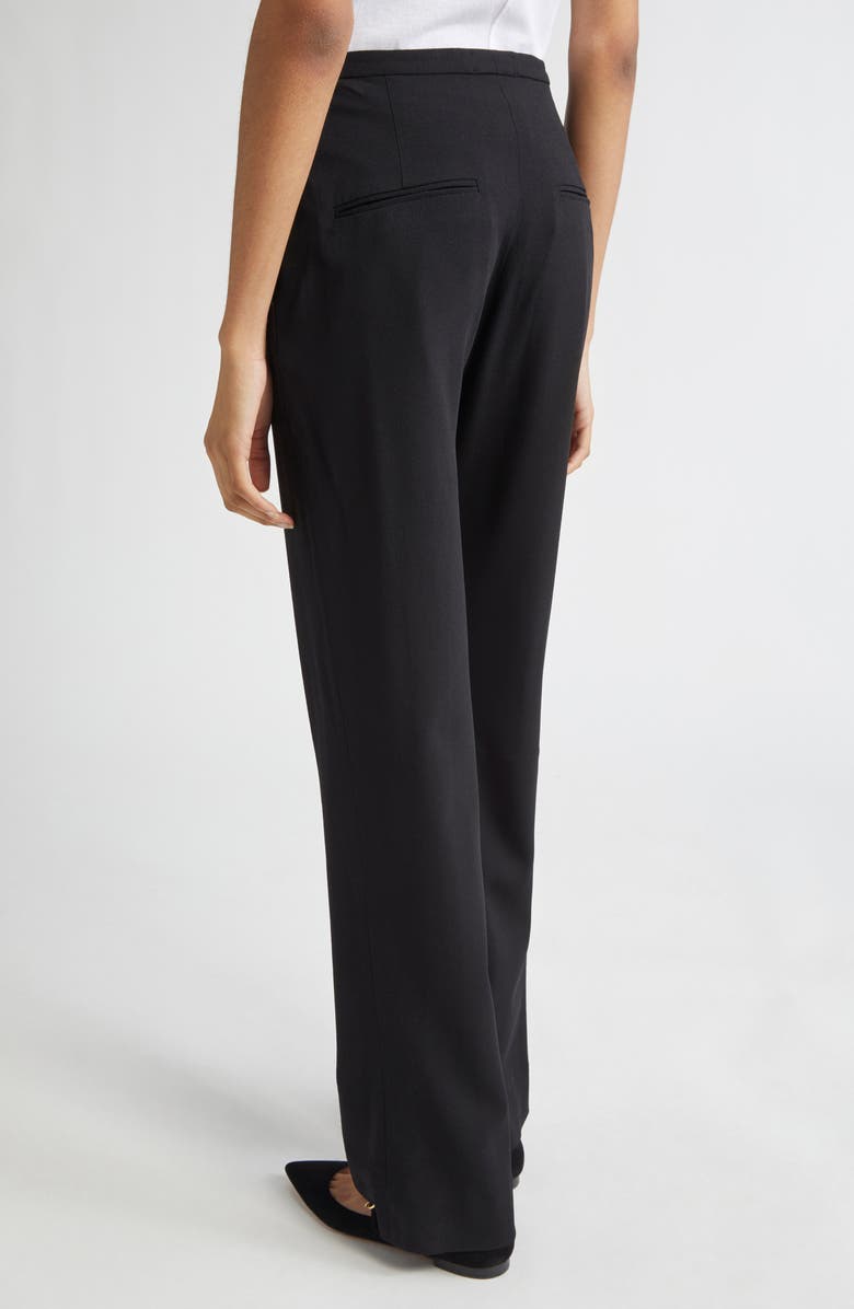 BITE Studios Cora Slim Drapey Organic Wool Trousers, Alternate, color, Black