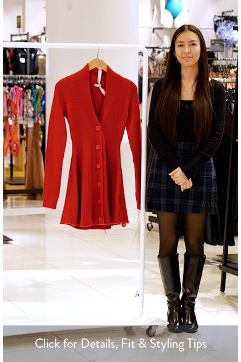 Aubrey Long Sleeve Wool Blend Sweater Minidress video