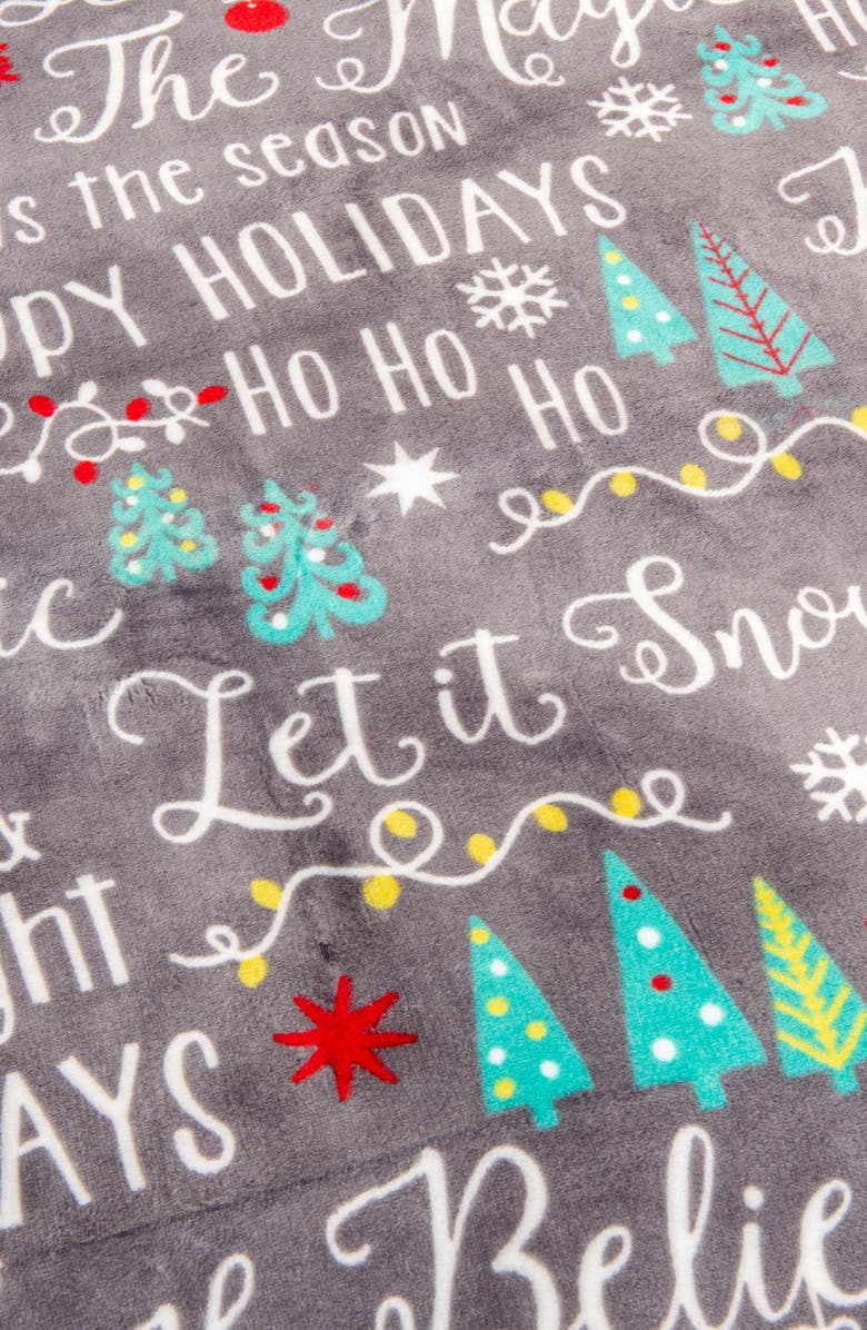 Woven & Weft Holiday Printed Throw Blanket, Alternate, color, Believe Magic