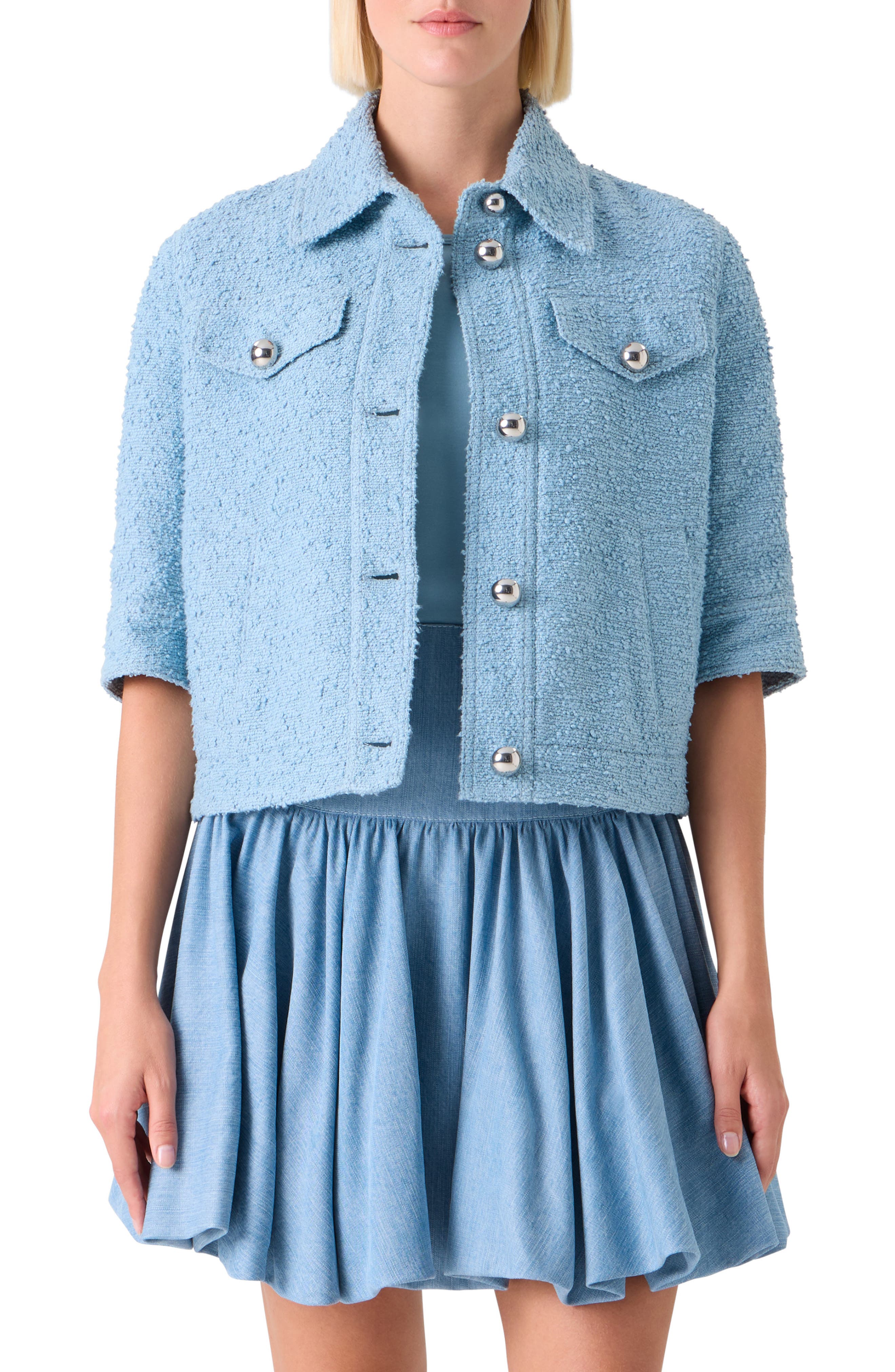 Cotton Blend Boucle Jacket