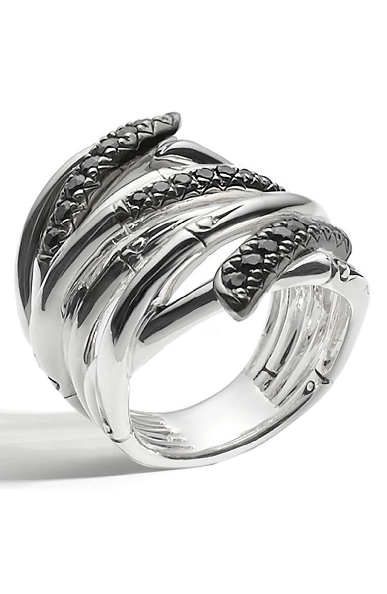 John Hardy 'Bamboo - Lava' Extra Wide Sapphire Stack Ring, Alternate, color, 