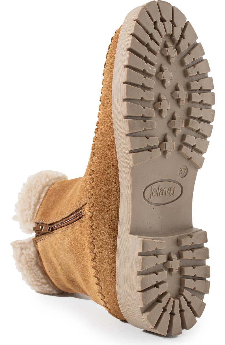 Jelavu Jennie Faux Shearling Lined Whipstitch Boot, Alternate, color, Cognac