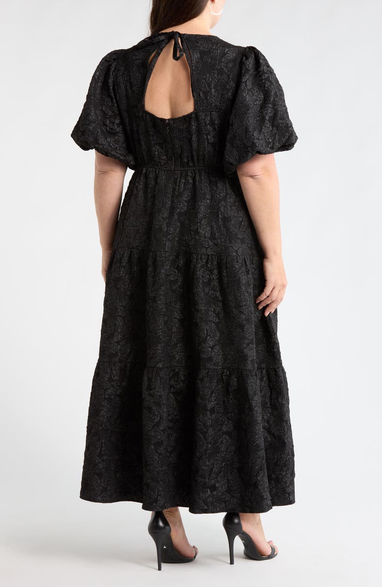 SUGARLIPS Arielle Floral Jacquard Maxi Dress, Alternate, color, Black