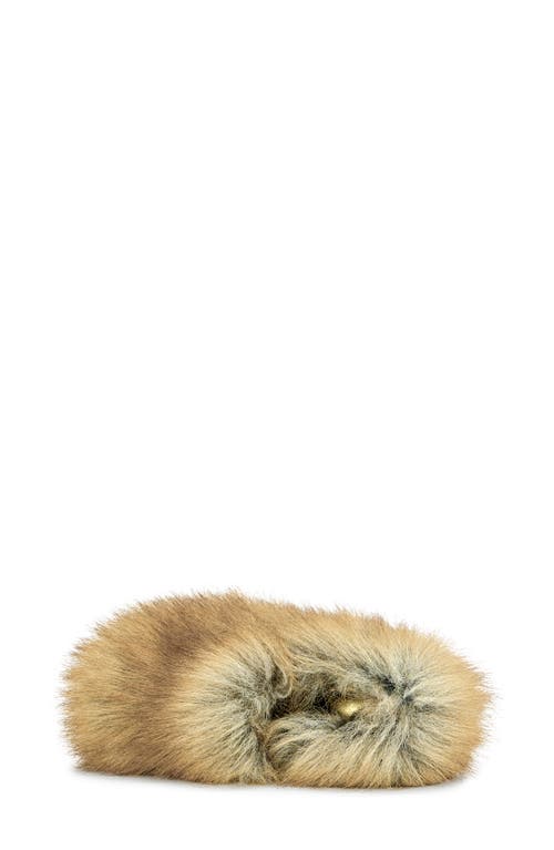 Azalea Wang Jaeke Faux Fur Wedge Pump In Brown