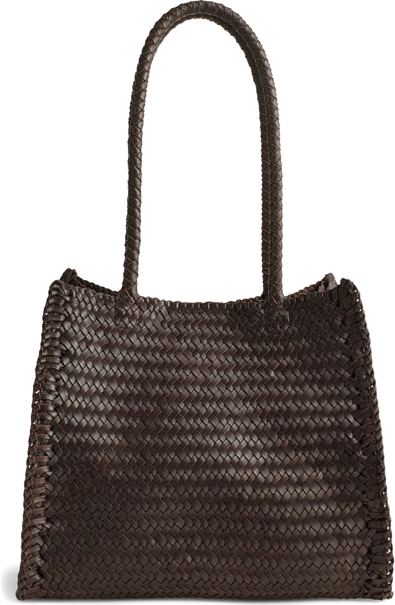 Madewell The Lexington Woven Leather Tote, Alternate, color, Coffee Bean