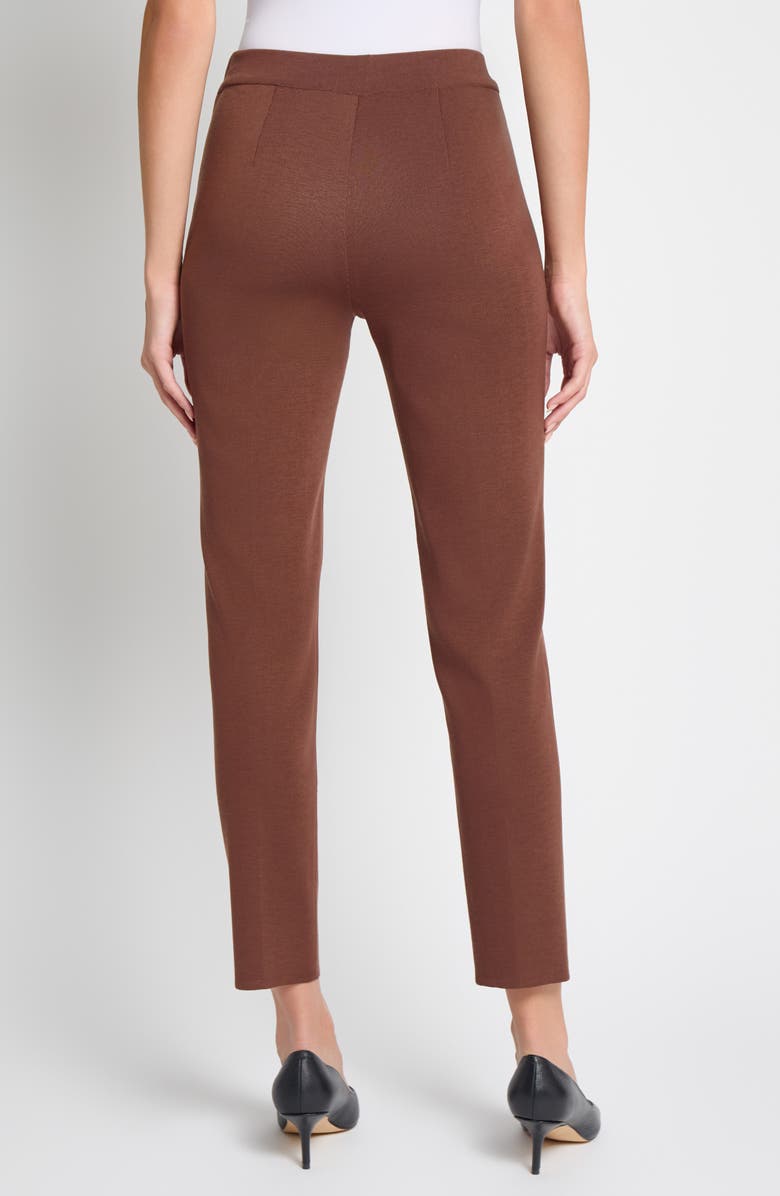 Misook Nancy Slim Leg Knit Pants, Alternate, color, Truffle