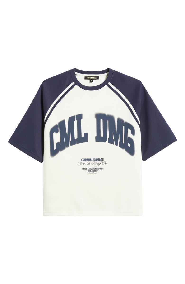 CRIMINAL DAMAGE Varsity Icon Colorblock Cotton Graphic T-Shirt, Alternate, color, 
