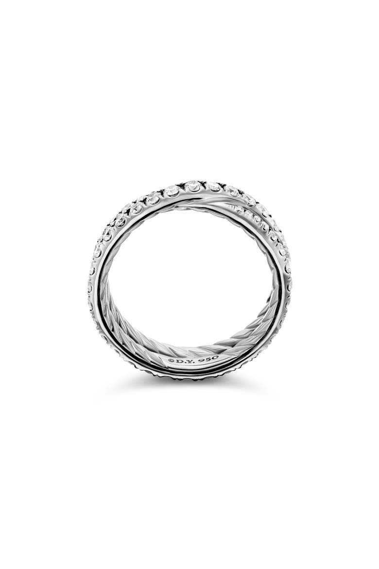 DY Crossover® Band Ring with Diamonds, Alternate, color, PLATINUM