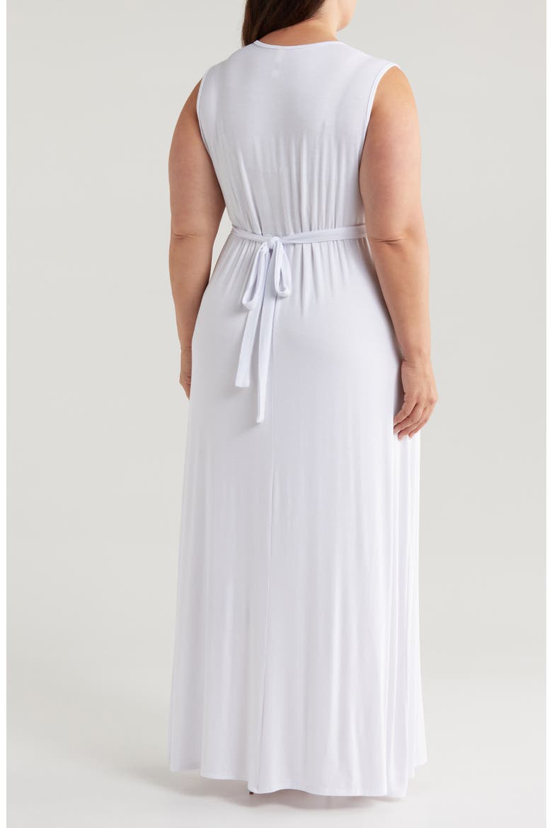 Sleeveless Jersey Maxi Dress, Alternate, color, WHITE