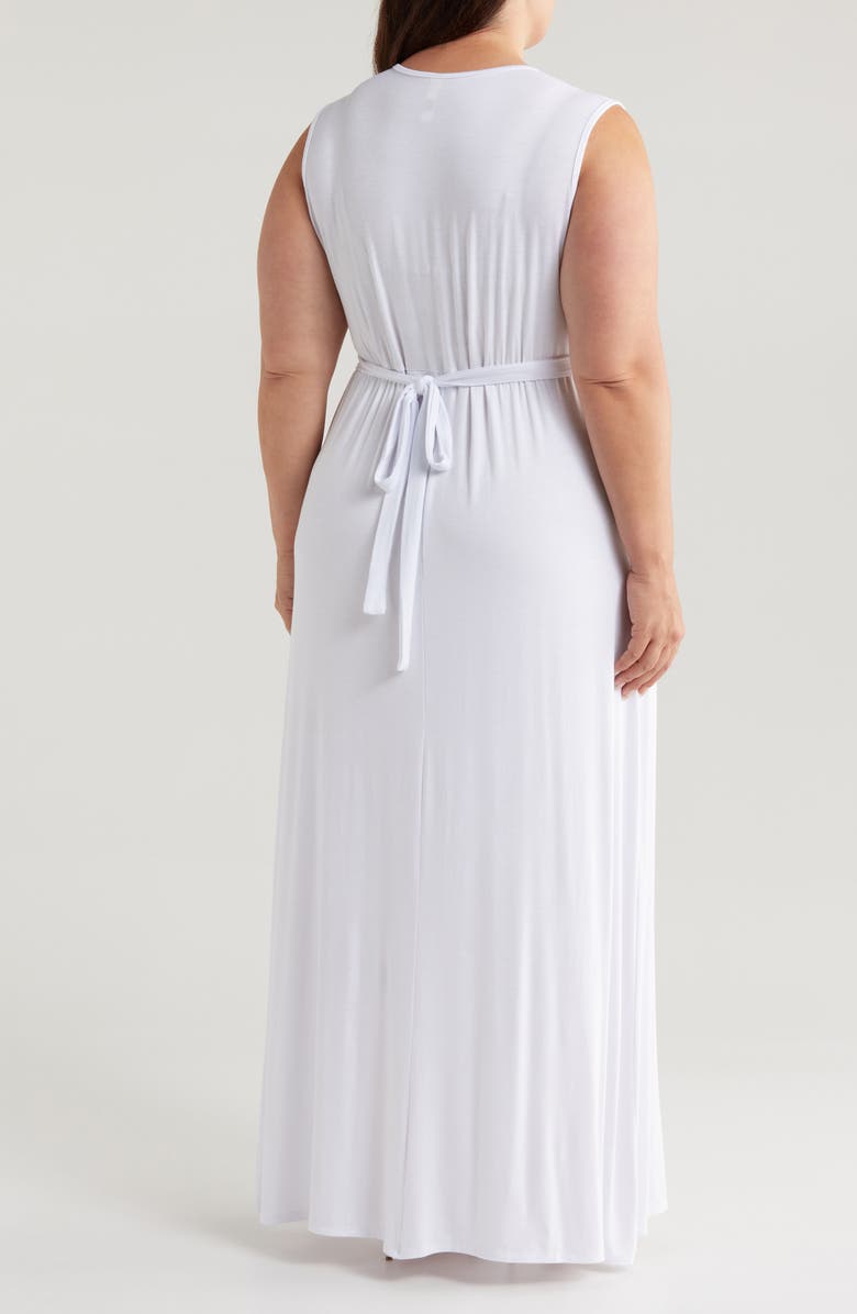 24seven Comfort Apparel Sleeveless Jersey Maxi Dress, Alternate, color, White