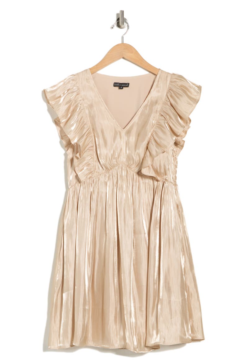 Ruffle Babydoll Minidress, Alternate, color, CHAMPAGNE