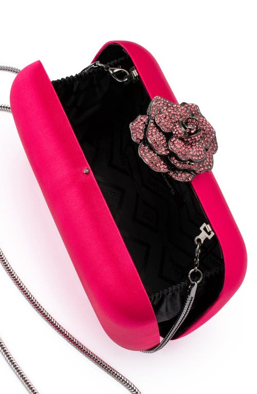 Olga Berg Rosa Crystal Lock Frame Clutch In Pink
