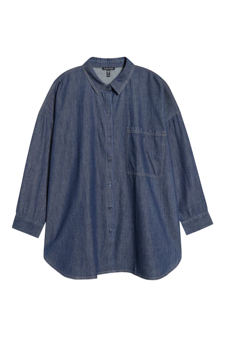 Classic Collar Organic Cotton Shirt, Alternate, color, DARK INDIGO
