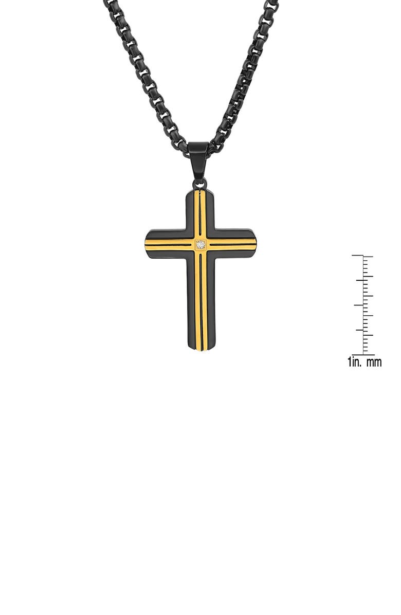 HMY JEWELRY Two-Tone Cross Pendant Necklace, Alternate, color, 