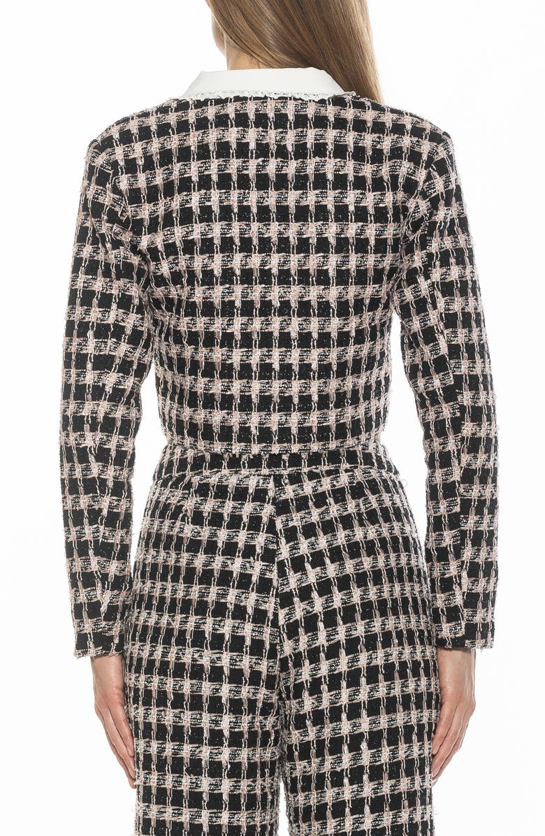 Alexia Admor Aurelia Cropped Tweed Jacket, Alternate, color, Black/ Pink