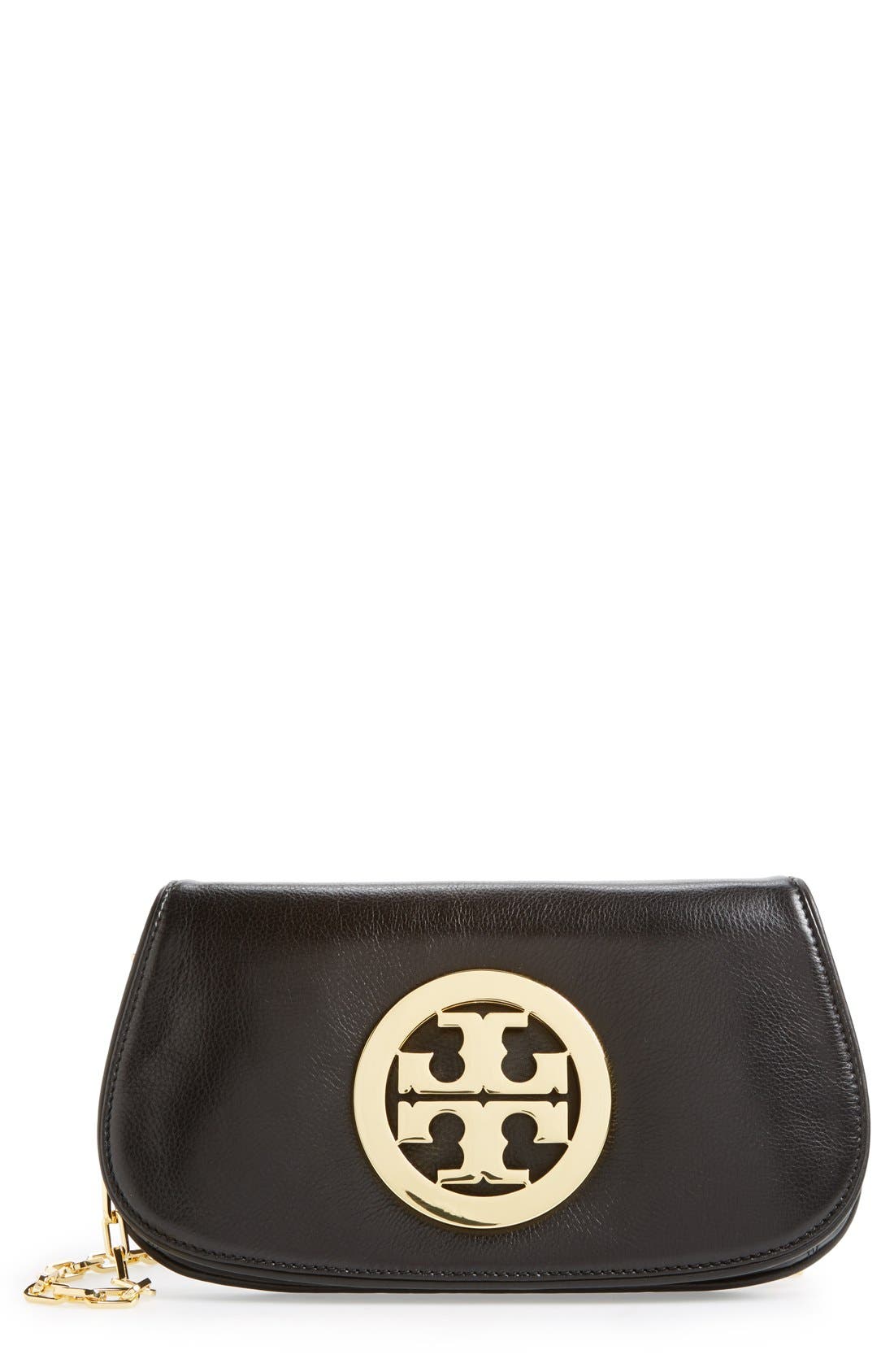 Tory Burch Logo Flap Clutch, Main, color, 