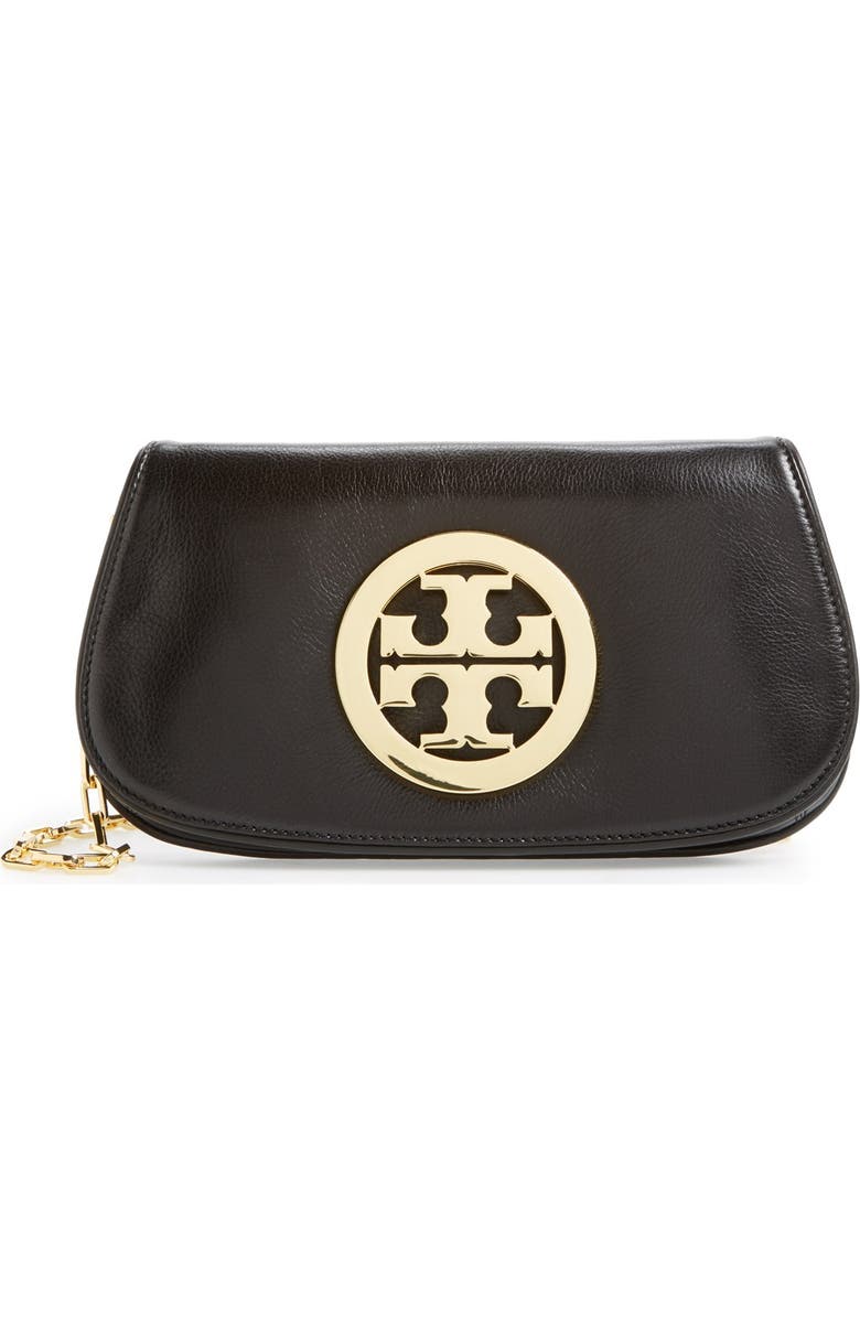 Tory Burch Logo Flap Clutch, Main, color,