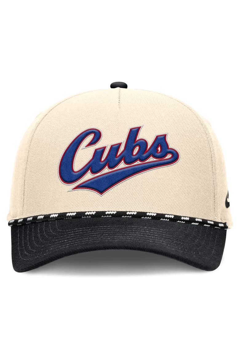 Men's Nike Natural/Black Chicago Cubs Cooperstown Collection Rise Adjustable Hat, Alternate, color, Natural