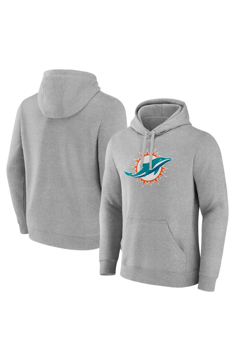 FANATICS Men's Fanatics Heather Gray Miami Dolphins Deliver Fleece Pullover Hoodie, Alternate, color, Heather Gray