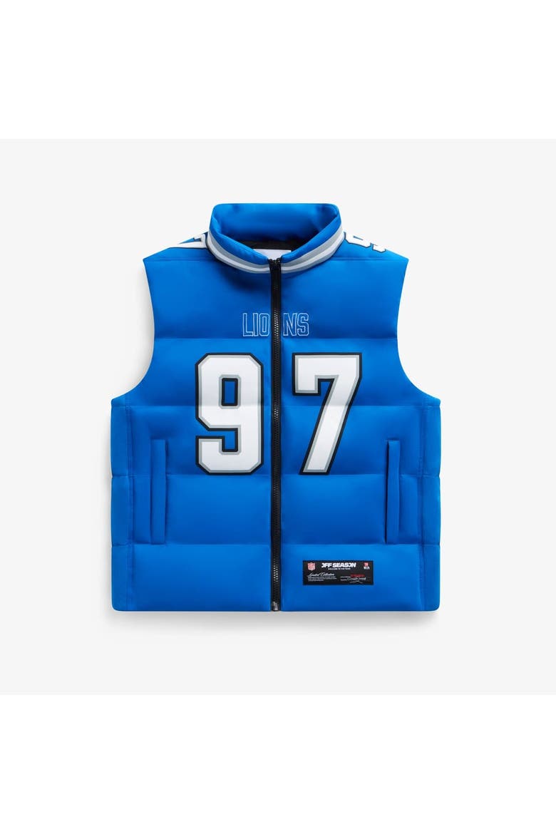 Unisex Aidan Hutchinson Blue Detroit Lions Player Puffer Vest, Main, color, Blue