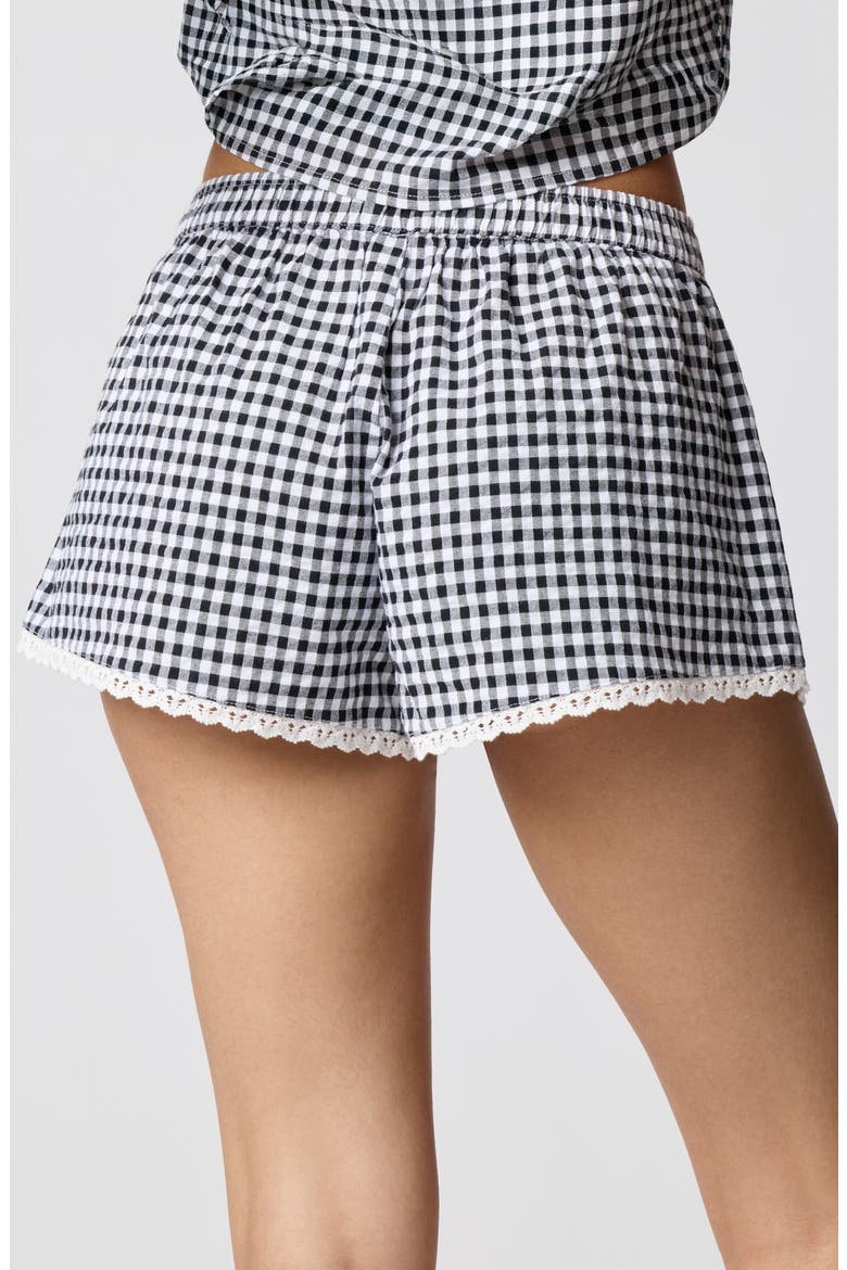 Cheeky Stretch Cotton Boxer, Alternate, color, BLACK/WHITE GINGHAM