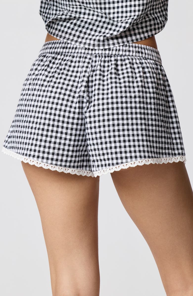 Florence by Mills Cheeky Stretch Cotton Boxer, Alternate, color, Black/White Gingham