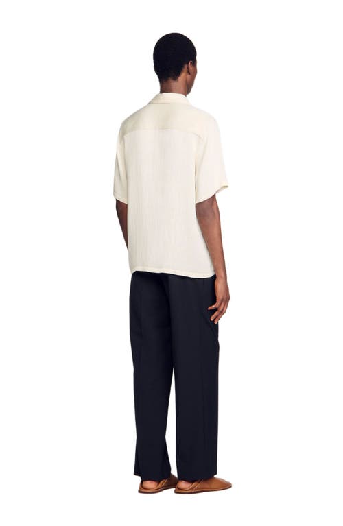 Sandro Crinkled Shirt In Optic White
