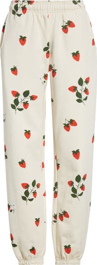 ★SCHNEE★CREAMY SWEAT PANTS - STRAWBERRY MARSHMELLOW★人気 Women's Premium Cotton Buttercream Strawberry Fields