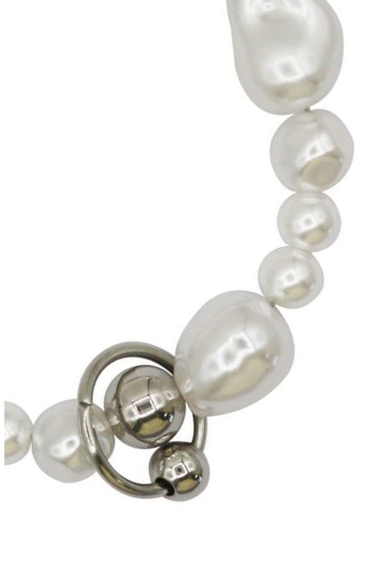 Liquid Faux Pearl Bracelet, Alternate, color, SILVER