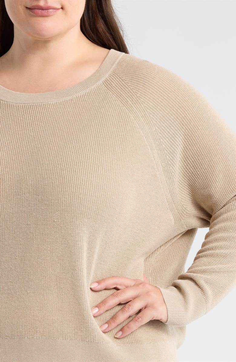 Eileen Fisher Organic Linen & Cotton Blend Crewneck Sweater, Alternate, color, Undyed Natural