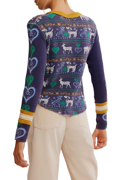 Free People Blissful Layering Long Sleeve T-shirt In Blue