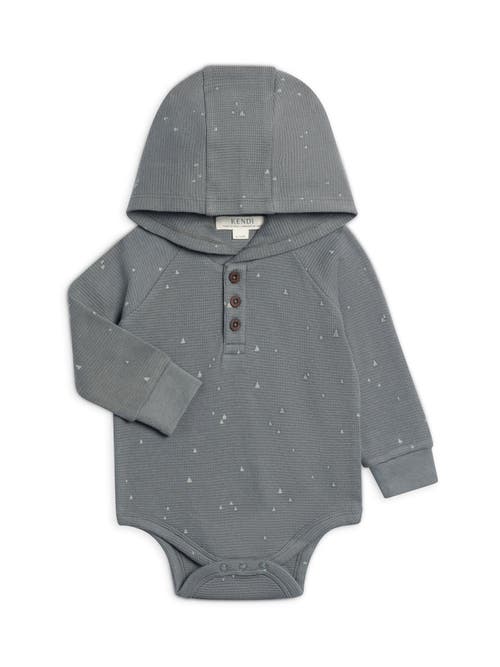 Kendi Cole Waffle Knit Hooded Bodysuit In Gray