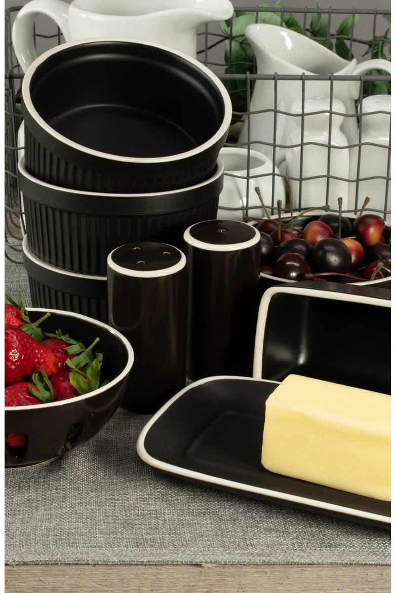7-Piece Tabletop Ceramic Set, Alternate, color, BLACK