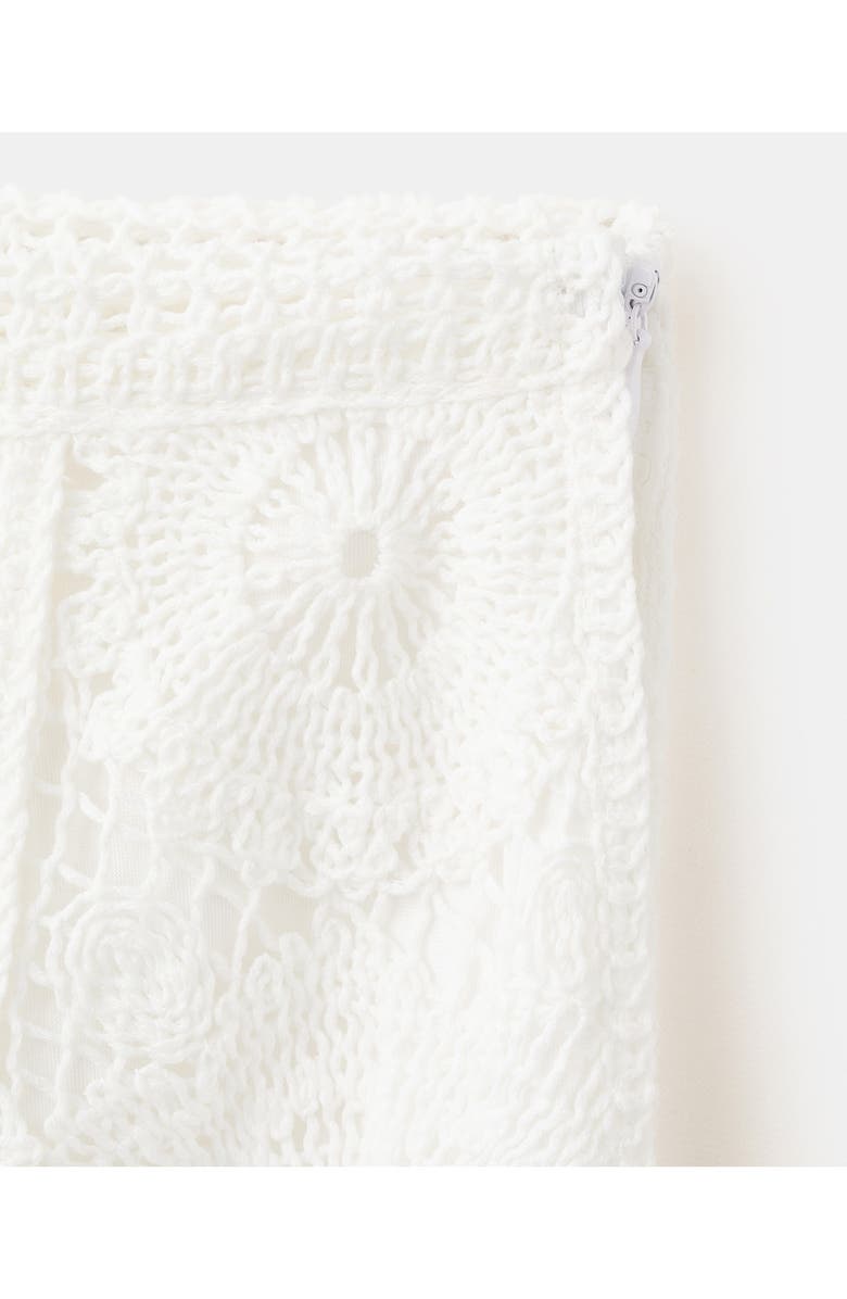 MANGO Lace Midi Skirt, Alternate, color, Off White