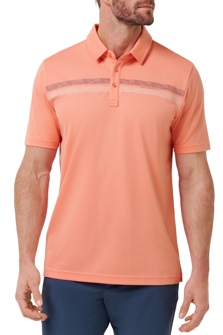 Roaming Routes Chest Stripe Polo, Main, color, TERRA COTTA