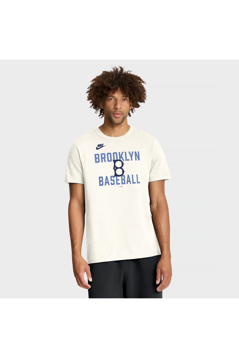 Men's Nike Cream Brooklyn Dodgers Cooperstown Collection ‘70s Inspired T-Shirt, Main, color, Cream
