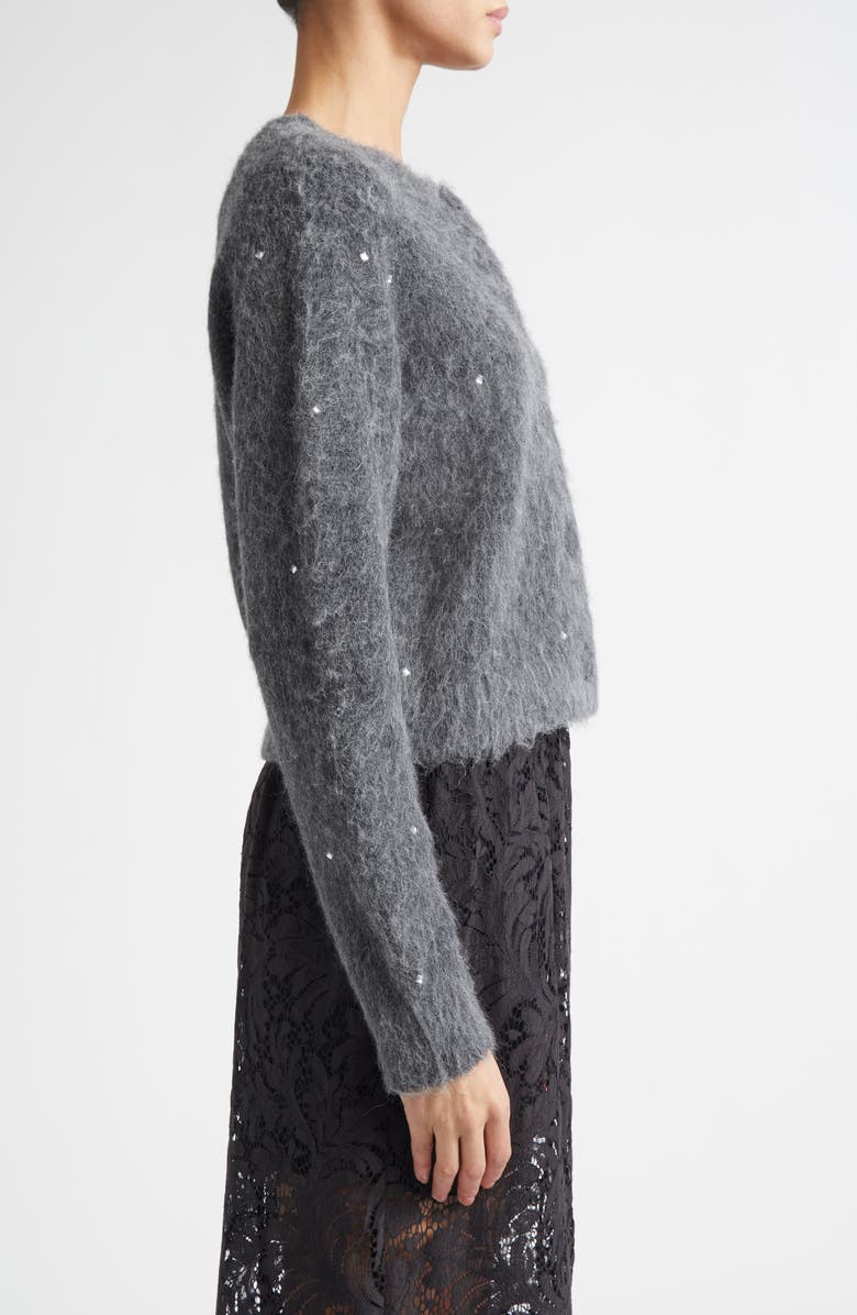 A.L.C. Lainie Rhinestone Embellished Crewneck Sweater, Alternate, color, Charcoal