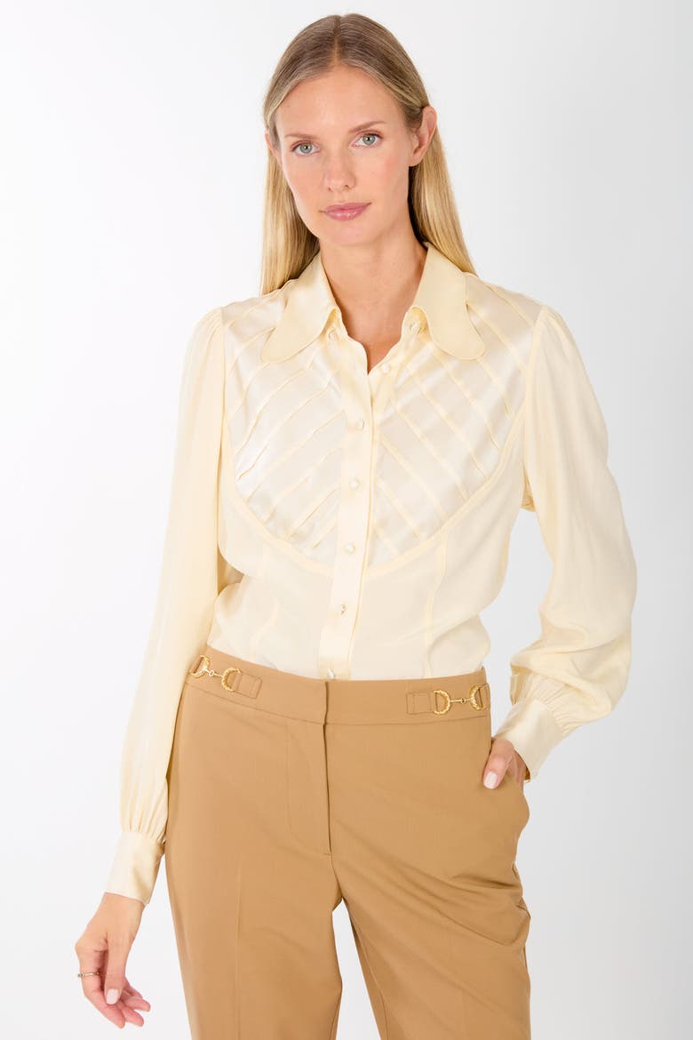 Nila Blouse, Alternate, color, Vintage Crème