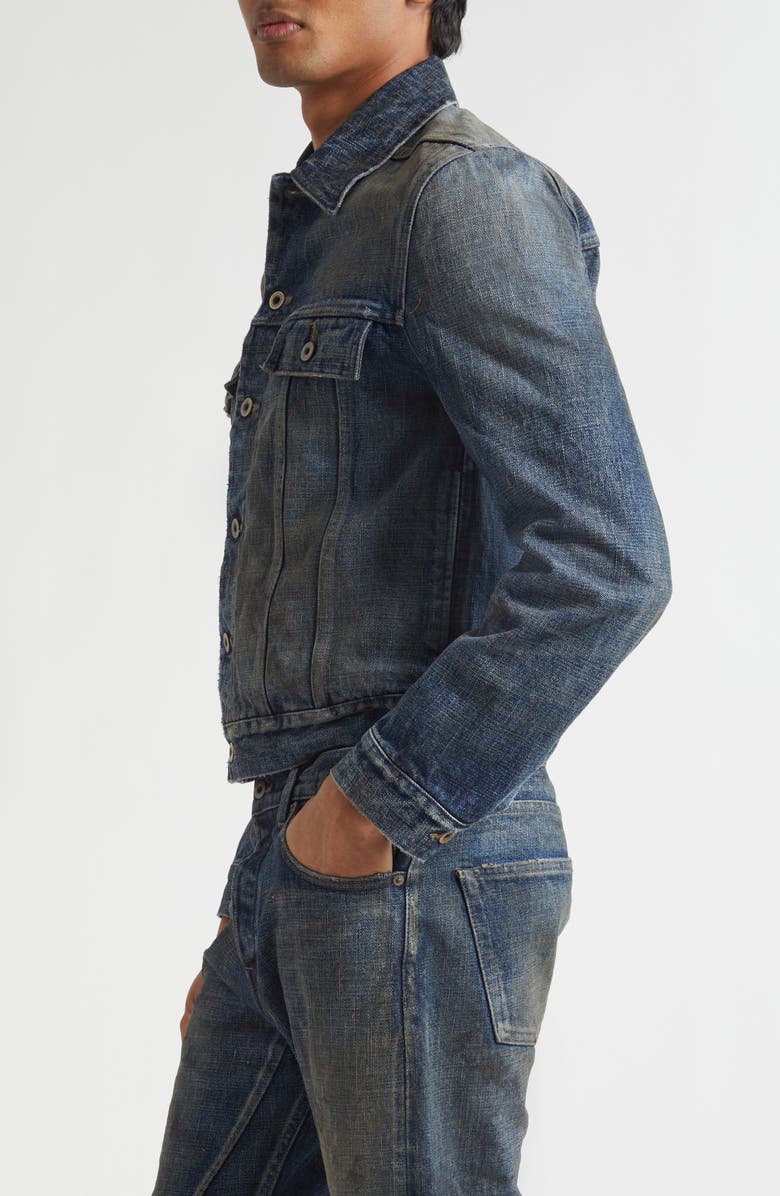 Rick Owens DRKSHDW Denim Trucker Jacket, Alternate, color, Vintage Indigo