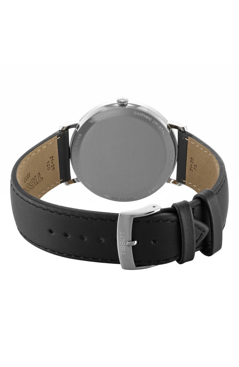 Tissot Everytime Leather Strap Watch, 42mm, Alternate, color, 