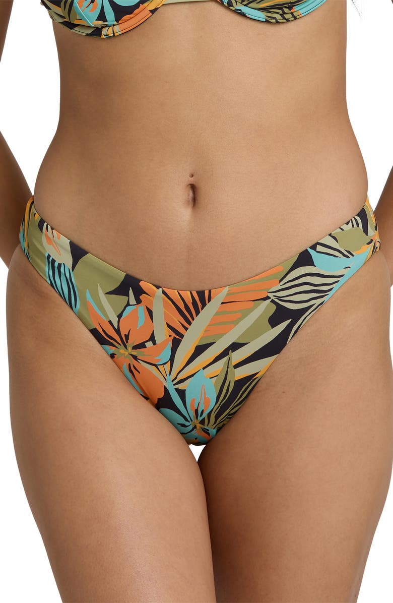 Billabong Des Tropiques Lowrider Bikini Bottoms, Alternate, color, Black Multi