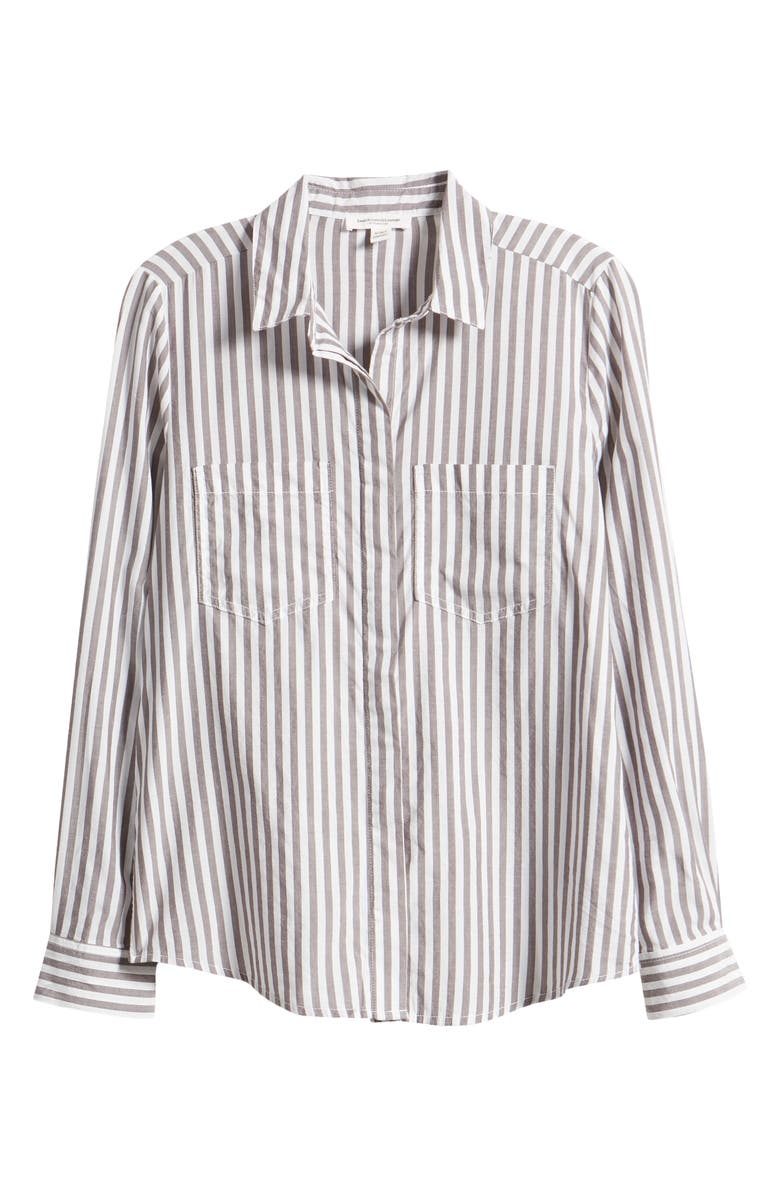 beachlunchlounge Stripe Cotton & Modal Button-Up Shirt, Alternate, color, 