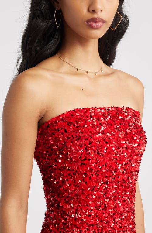 Bp. Strapless Sequin Minidress In Red