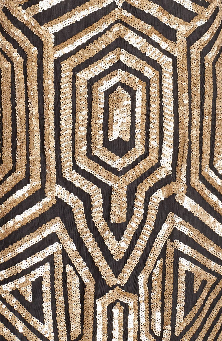 Vince Camuto Sequin Chiffon Sheath Dress, Alternate, color, 